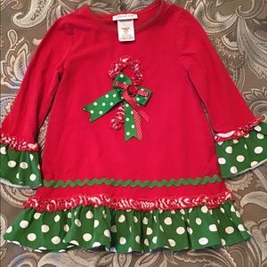 Bonnie Jean Christmas Dress 4T Ruffle